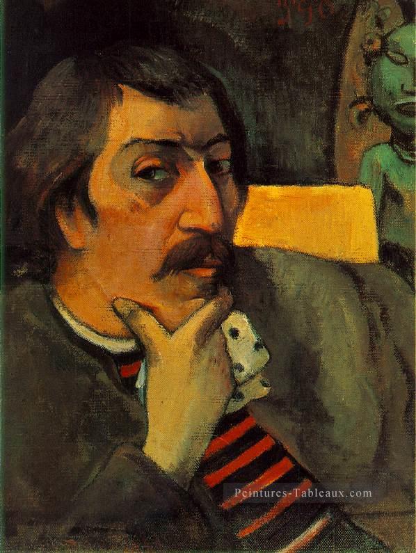 Portrait de l’artiste à l’Idol postimpressionnisme Primitivisme Paul Gauguin Peintures à l'huile
